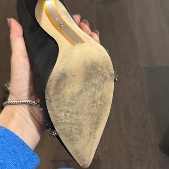 Sam Edelman Black Heels with Silver Bows - Picture 5 of 8